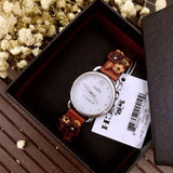 Coach Delancey White Dial Floral Brown Leather Strap Watch for Women - 14502761 Authentic Buy Shop Now