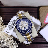 Fossil Grant Sport Automatic Skeleton Blue Dial Two Tone Steel Strap Watch for Men - ME3141 Authentic Buy Shop Now
