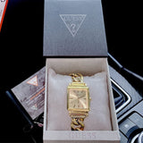 Guess Vanity Gold Dial Gold Steel Strap Watch for Women - W1029L2 Authentic Buy Shop Now