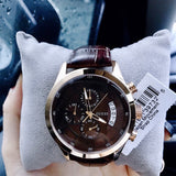 Guess Analog Chronograph Brown Dial Brown Leather Strap Watch For Men - W14052G2 Authentic Buy Shop Now