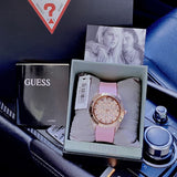 Guess Clarity Gold Dial Pink Silicone Strap Watch for Women - GW0109L2 Authentic Buy Shop Now