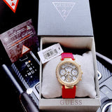 Guess Solstice Diamonds Gold Dial Red Rubber Strap Watch for Women - GW0484L1 Authentic Buy Shop Now