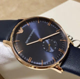 Emporio Armani Classic Quartz Blue Dial Blue Leather Strap Watch For Men - AR2071 Authentic Buy Shop Now