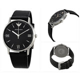 Emporio Armani Kappa Analog Quartz Black Dial Black Leather Strap Watch For Men - AR11013 Authentic Buy Shop Now