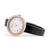 Emporio Armani Rosa Quartz Mother Of Pearl White Dial Black Leather Strap Watch For Women - AR11356 Authentic Buy Shop Now
