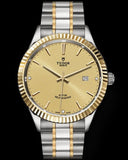 Tudor Style Automatic Gold Dial Two Tone Steel Strap Watch for Men - M12713-0001 Authentic Buy Shop Now