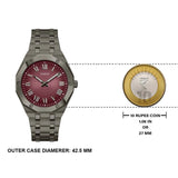 Guess Asset Quartz Red Dial Black Steel Strap Watch For Men - GW0575G5 Authentic Buy Shop Now