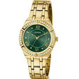 Guess Cosmo Diamonds Green Dial Gold Steel Strap Watch for Women - GW0033L8 Authentic Buy Shop Now