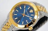 Versace Hellenyium Quartz Blue Dial Two Tone Steel Strap Watch For Men - VEVK00520 Authentic Buy Shop Now
