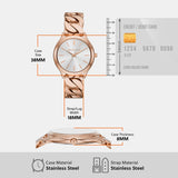 Michael Kors Runway Three-Hand Silver Dial Rose Gold Steel Strap Watch for Women - MK7473 Authentic Buy Shop Now