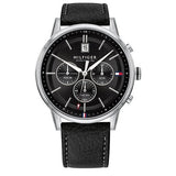 Tommy Hilfiger Kyle Quartz Black Dial Black Leather Strap Watch for Men - 1791630 Authentic Buy Shop Now