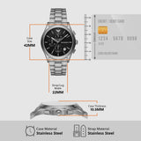 Emporio Armani Paolo Chronograph Black Dial Silver Steel Strap Watch For Men - AR11602 Authentic Buy Shop Now