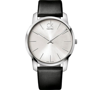 Calvin Klein Post Minimal Silver Dial Black Leather Strap Watch for Men - K7622185 Authentic Buy Shop Now