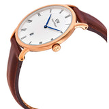 Daniel Wellington Dapper St Mawes White Dial Brown Leather Strap Watch For Men - DW00100083 Authentic Buy Shop Now