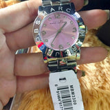 Marc Jacobs Amy Life Pink Dial Silver Steel Strap Watch for Women - MBM3300 Authentic Buy Shop Now