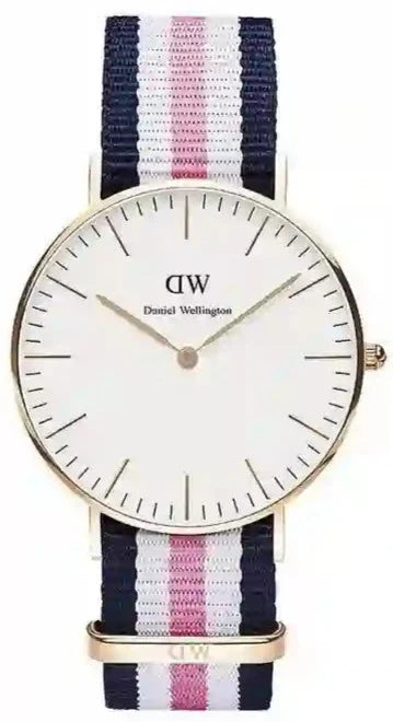 Daniel Wellington Classic South Hampton White Dial Two Tone Nylon Strap Watch For Women - DW00100034 Authentic Buy Shop Now