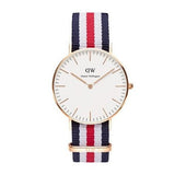 Daniel Wellington Classic Canterbury White Dial Two Tone NATO Strap Watch For Women - DW00100030 Authentic Buy Shop Now