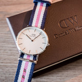 Daniel Wellington Classic Southampton White Dial Three Tone Nylon Strap Watch For Women - DW00100050 Authentic Buy Shop Now