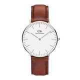 Daniel Wellington St Mawes White Dial Brown Leather Strap Watch For Men - DW00100052 Authentic Buy Shop Now
