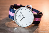 Daniel Wellington Classy Winchester White Dial Two Tone NATO Strap Watch For Women - DW00100081 Authentic Buy Shop Now