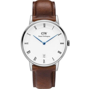 Daniel Wellington Dapper St Mawes White Dial Brown Leather Strap Watch For Women - DW00100095 Authentic Buy Shop Now