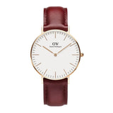 Daniel Wellington Classic Suffolk White Dial Brown Leather Strap Watch For Men - DW00100122 Authentic Buy Shop Now