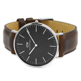 Daniel Wellington Classic Bristol Black Dial Brown Leather Strap Watch For Men - DW00100131 Authentic Buy Shop Now