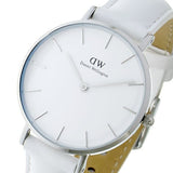 Daniel Wellington Petite Bondi White Dial White Leather Strap Watch For Women - DW00100190 Authentic Buy Shop Now