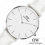 Daniel Wellington Petite Bondi White Dial White Leather Strap Watch For Women - DW00100190 Authentic Buy Shop Now