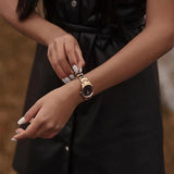 Daniel Wellington Iconic Link Black Dial Rose Gold Steel Strap Watch for Women - DW00100212 Authentic Buy Shop Now