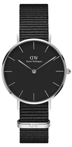 Daniel Wellington Classic Petite Cornwall Black Dial Black NATO Strap Watch For Women - DW00100216 Authentic Buy Shop Now