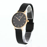 Daniel Wellington Petite Ashfield Black Dial Black Mesh Strap Watch For Women - DW00100245 Authentic Buy Shop Now