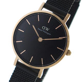Daniel Wellington Petite Ashfield Black Dial Black Mesh Strap Watch For Women - DW00100245 Authentic Buy Shop Now