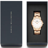 Daniel Wellington Iconic Link White Dial Gold Steel Strap Watch For Men - DW00100343 Authentic Buy Shop Now