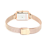 Daniel Wellington Quadro Melrose Black Dial Rose Gold Mesh Bracelet Watch For Women - DW00100432 Authentic Buy Shop Now