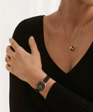 Daniel Wellington Classic Petite Pressed Ashfield Black Dial Black Mesh Bracelet Watch For Women - DW00100441 Authentic Buy Shop Now