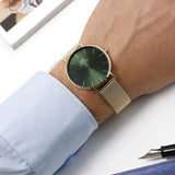 Daniel Wellington Petite Emerald Green Dial Gold Mesh Strap Watch For Women - DW00100481 Authentic Buy Shop Now