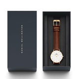 Daniel Wellington Classic Petite Bristol White Dial Brown Leather Strap Watch For Women - DW00100227 Authentic Buy Shop Now