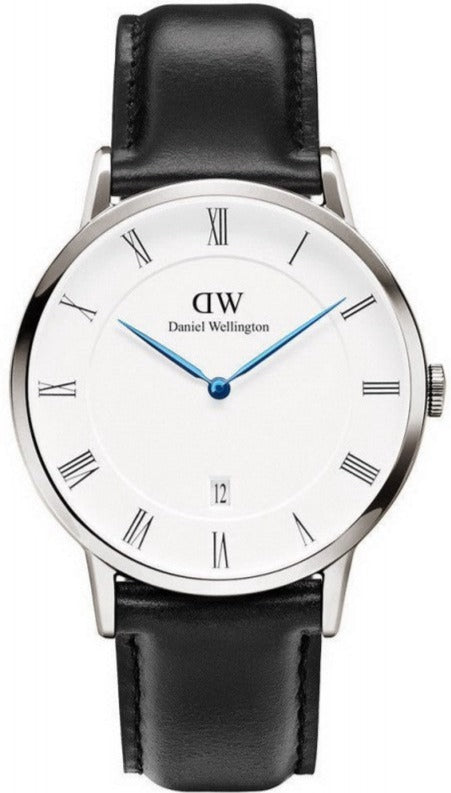 Daniel Wellington Dapper Sheffield White Dial Black Leather Strap Watch For Men - DW00100088 Authentic Buy Shop Now