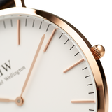Daniel Wellington Classic Sheffield White Dial Black Leather Strap Watch For Men - DW00100007 Authentic Buy Shop Now