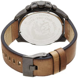 Diesel Mega Chief Chronograph White Dial Brown Leather Strap Watch For Men - DZ4280 Authentic Buy Shop Now