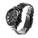 Diesel Mega Chief Chronograph Grey Dial Grey Steel Strap Watch for Men - DZ4282 Authentic Buy Shop Now