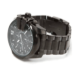 Diesel Mega Chief Chronograph Black Dial Black Steel Strap Watch For Men - DZ4283 Authentic Buy Shop Now