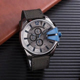 Diesel Mega Chief Chronograph Black Dial Black Nylon Strap Watch For Men - DZ4500 Authentic Buy Shop Now