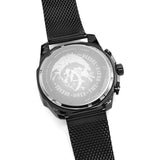 Diesel Mega Chief Chronograph Black Dial Black Mesh Strap Watch For Men - DZ4527 Authentic Buy Shop Now