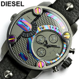 Diesel Badass Chronograph Anthracite Dial Black Leather Strap Watch For Men - DZ7270 Authentic Buy Shop Now