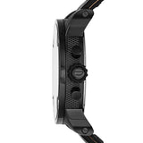 Diesel Little Daddy Chronograph Black Dial Black Leather Strap Watch For Men - DZ7291 Authentic Buy Shop Now