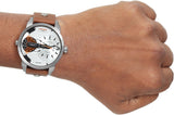 Diesel Mini Daddy Silver Dial Brown Leather Strap Watch For Men - DZ7309 Authentic Buy Shop Now
