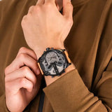 Diesel Mr. Daddy 2.0 Chronograph Grey Dial Brown Leather Strap Watch For Men - DZ7406 Authentic Buy Shop Now