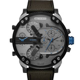 Diesel Mr Daddy 2.0 Chronograph Grey Dial Black Nylon Strap Watch For Men - DZ7420 Authentic Buy Shop Now